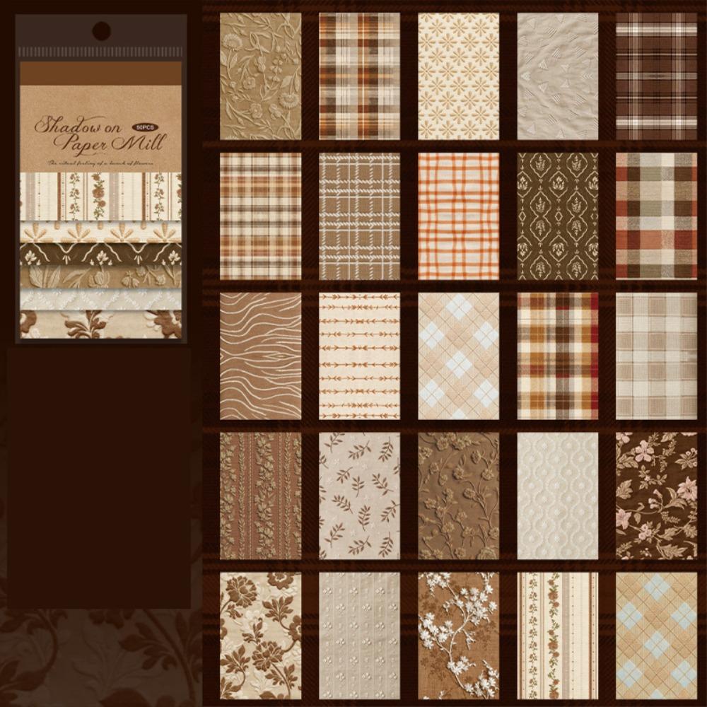 Simulated Fabric Material Book Vintage Scrapbook Paper High Quality Memo Pad Refill Pages