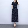 2025 Summer Collection: Floral V-Neck Cotton and Rayon Dress - Waist-cinching, Slimming, Age-Reducing Long Dress for Women