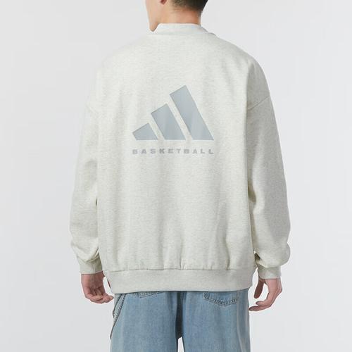 Adidas Sports Running Fitness Training Casual Fleece Sweatshirt Unisex Gray