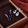 Cao Shi Teardrop Zircon Dangle Earrings - Fashionable European and American Style