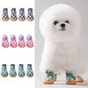 4pcs/set Pet Dog Shoes Breathable Anti-skid Wear-resistant Hollow Dog Boots Sandwich Mesh Soft Puppy Mesh Shoes Paw Protectors