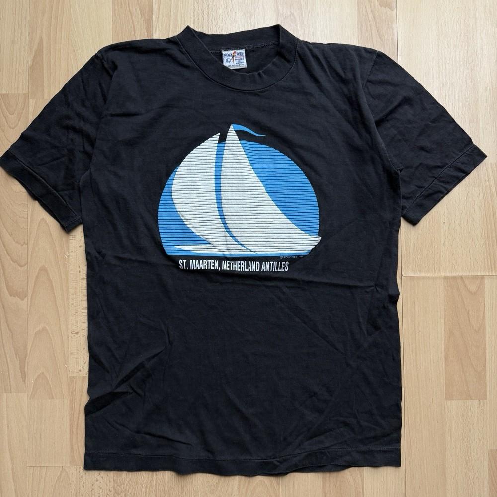 

Vintage 90s Antilles Caribbean Sailing Graphic Black Single Stitch TShirt Unisex T-Shirt XXXXL