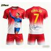2026 Special Ronaldo # 7 Fan Football Jersey Tee Shorts Set Women Men Portugal Fans Shirt and Shorts Summer Kids 2 Piece Set