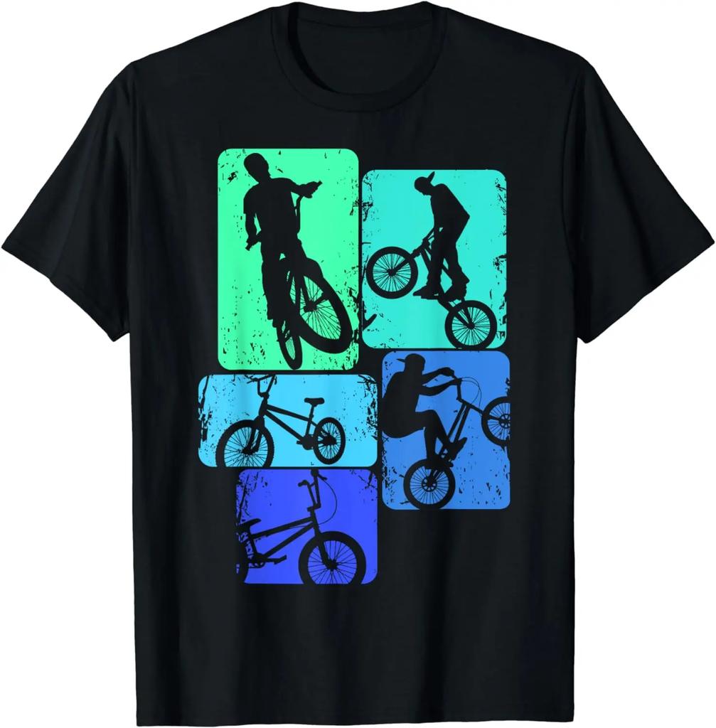 BMX Bike Bicycle Stunt Racing Kids Boys T-Shirt Mens Clothes Tops Graphic T Shirts Vintage T Shirt Camisas Streetwear