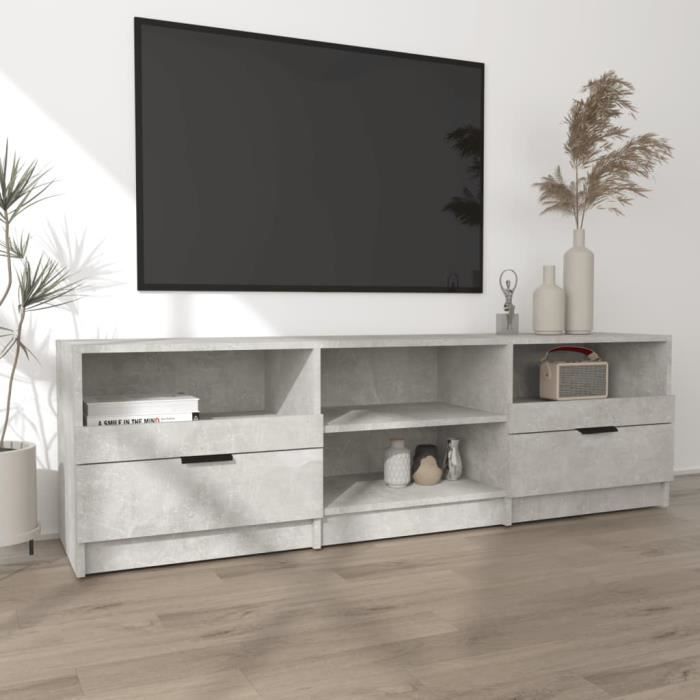 VidaXL Meuble TV Gris béton 150x33,5x45 cm Bois d'ingénierie 811461