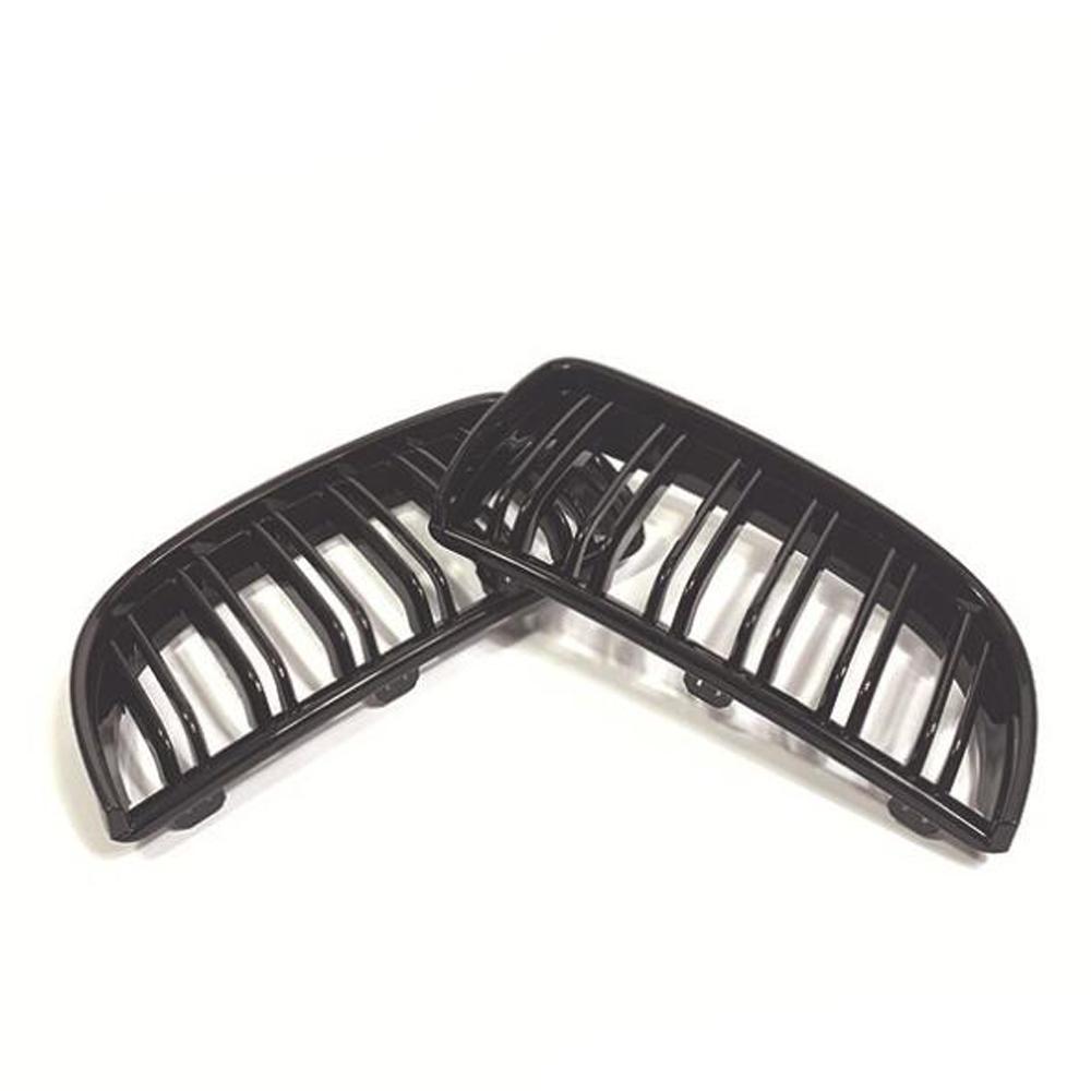 Carbon Fiber Front Hood Kidney Grille Compatible For BMW E90 323i 325xi 330i 328i 328xi 335i 335xi Pre-Facelift Glossy Black