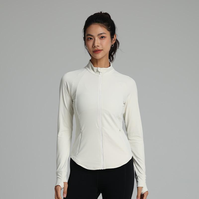 2025 Women's Long Sleeve Fitness Jacket for Spring & Autumn - Stand Collar Yoga & Running Sportswear