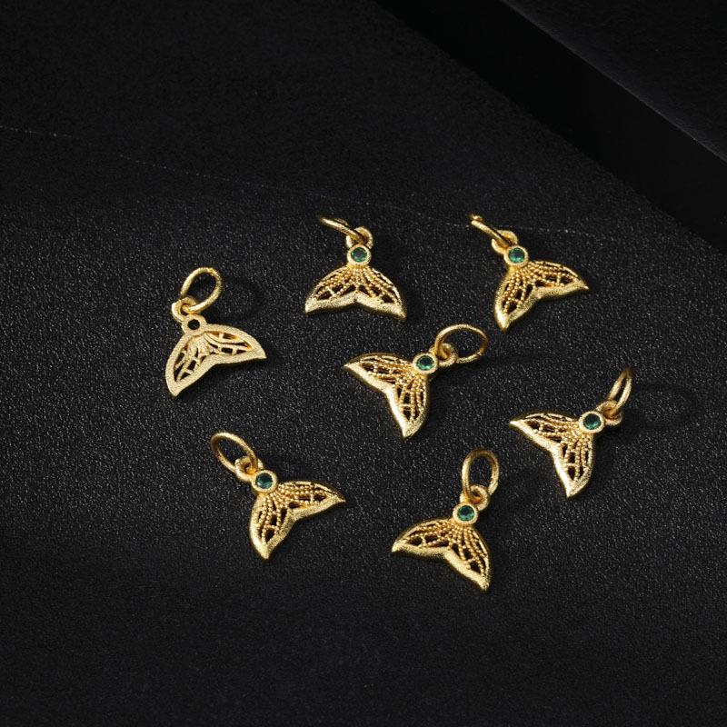 Sand Gold Butterfly Enamel Pendant with Strong Color Retention - DIY Jewelry Accessory