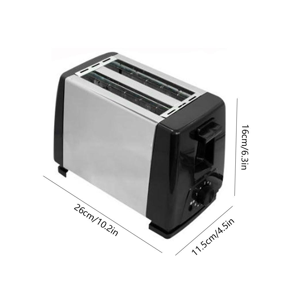 2 Slices Double Side Baking Toaster Automatic Cooking Toasters Stainless Steel Wide Slot 6 Toast Settings for Bread Bagel Waffle