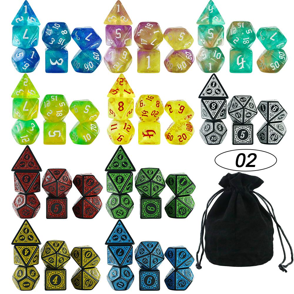 Dice Acrylic Dice Party Games High Class Acrylic Dice Amazing Mixed Colours 10 Set DND Game Dice With Bag For Role Playing Games
