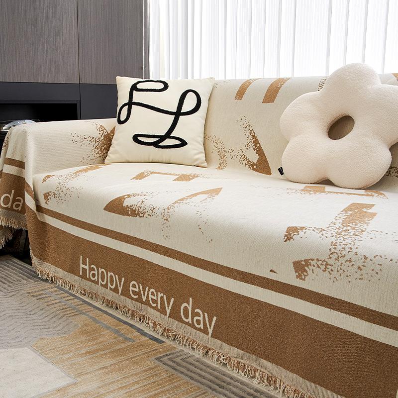 Husă de canapea în stil INS Pânză Four Seasons Pernă de canapea universală anti-alunecare Prosop pentru spătar, simplu, modern, all-inclusive, pătură prosop de canapea