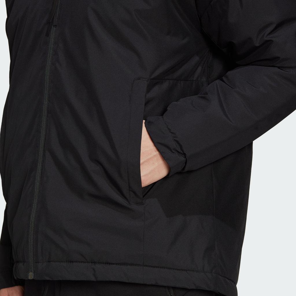 adidas Letter Print Hooded Sports Casual Cotton Jacket Men Jacket Black HG6012