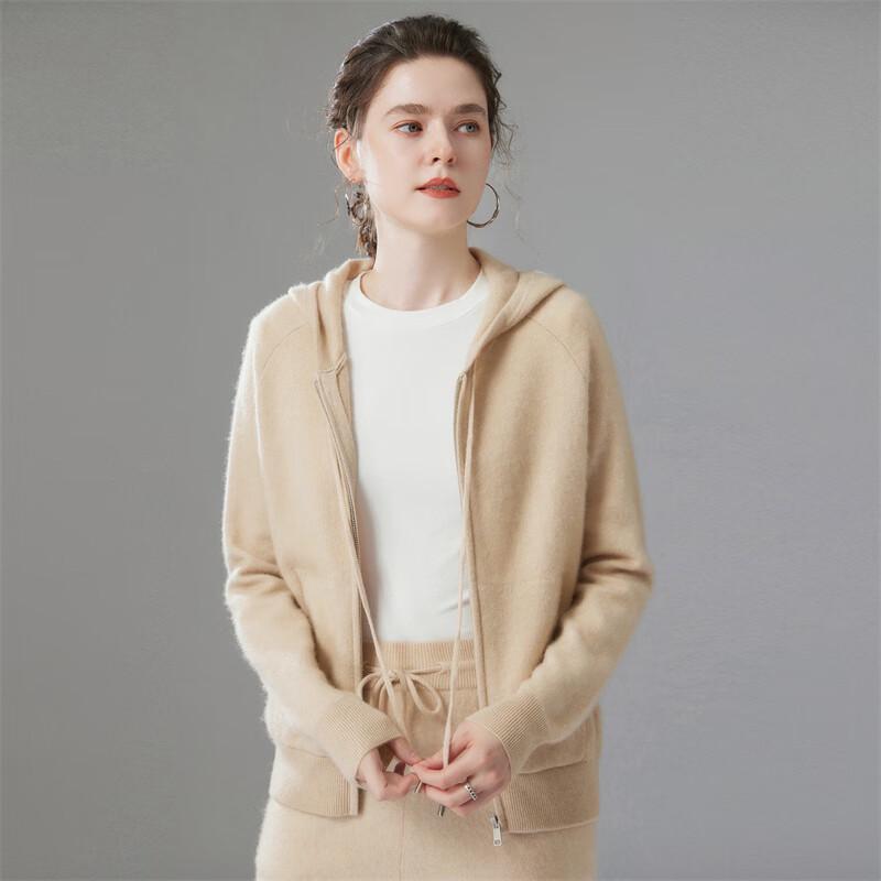 Fanzhen Women's Hooded Cashmere Blend Cardigan