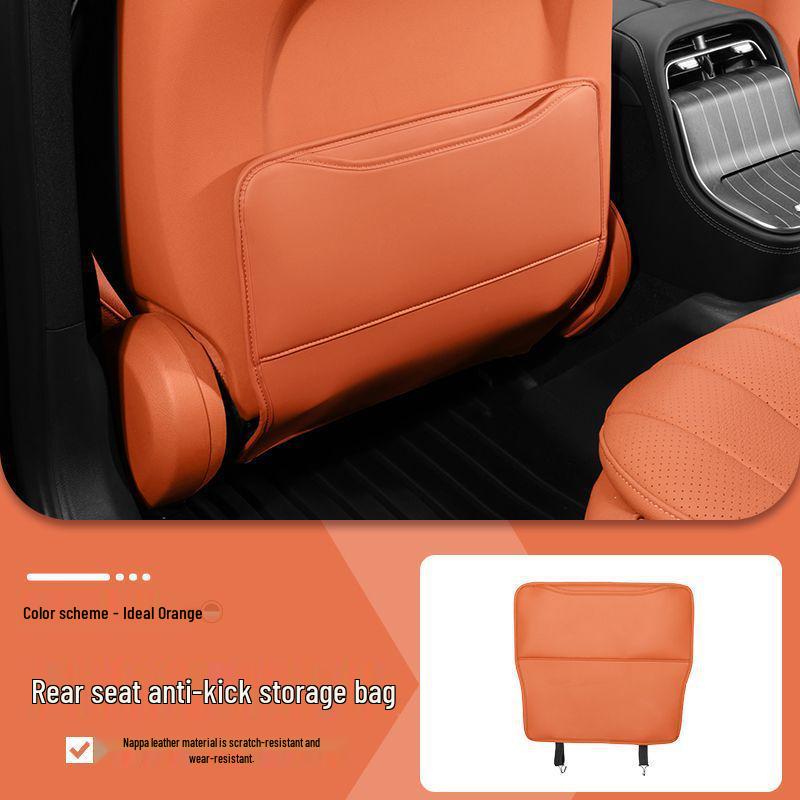 ZEEKR LS6/L7 Kick Mat & Storage Bag: Includes Tissue Box and Cup Holder for Rear Car Seats Warm Beige