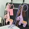 1 Piece Leather Pony Keychain Braided Rope Backpack Pendant For Phone Bag Hanging Accessories Diy Decoration