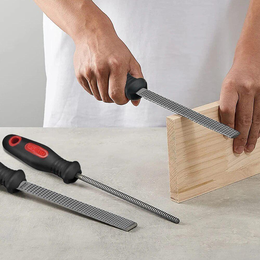 WISEUP 1PCS Flat/Round/Half-Round Shape Wood Rasp Files Set Ferramentas para trabalhar madeira para artesanato Escultura em madeira Ferramentas para escultura em madeira