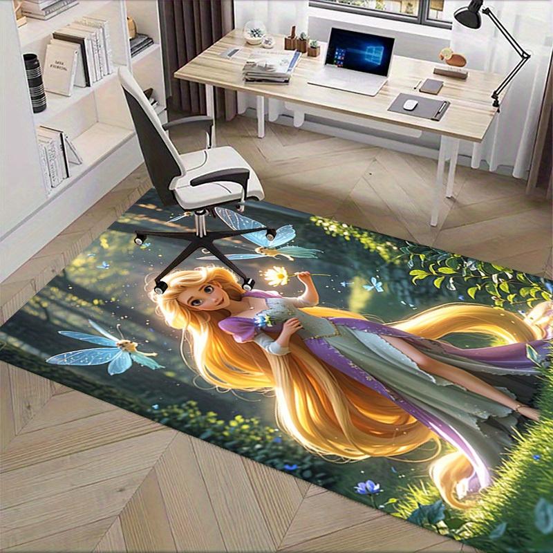 3D Printed Princess,Rapunzel,Butterflies Anti-Slip Rug - Machine Washable Office Rug for Living Room, Bedroom, Office - Multiple Sizes
