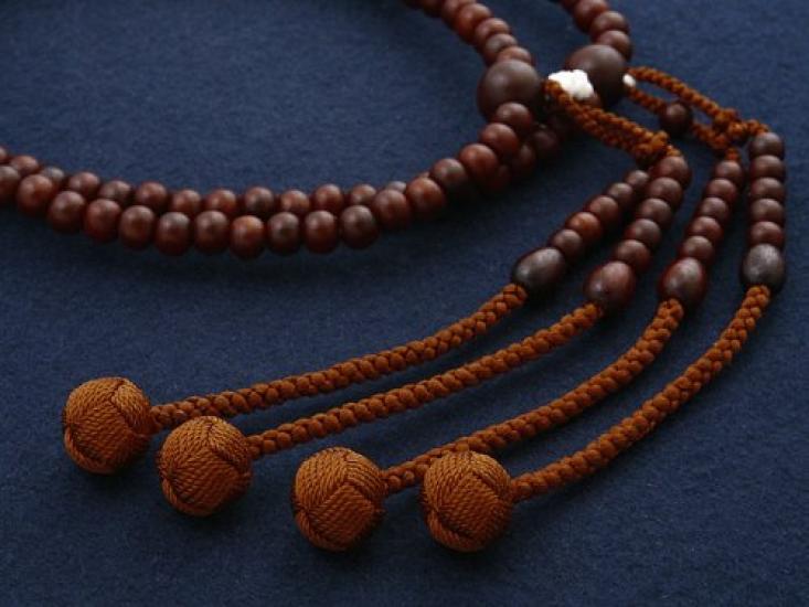 Kyoto Buddhist Altar Hayashi Prayer Beads Shingon Sect Shakuni Rosewood Official Ceremony Bag Kyoto Prayer Beads (Unground) (For Men) [Bead Set]