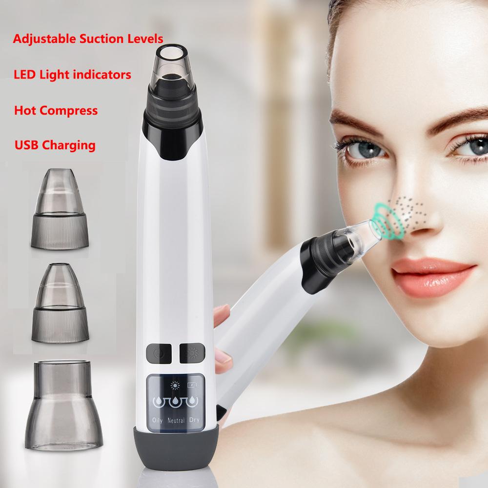 Hot Compress Blackhead Remover 3-Suction Mode Electric Nose Face Deep Clean Skin Care Device Vacuum Suction Acne Pore Cleaner