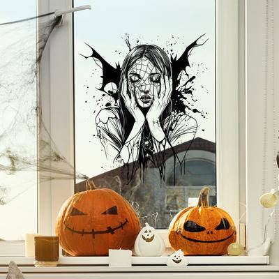 Halloween Horror Female Ghost Bedroom Living Room Home Festive Atmosphere Decorative Wall Stickers