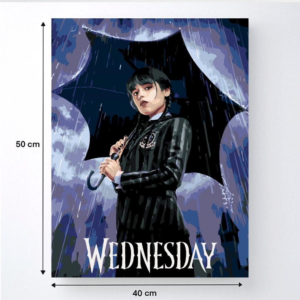 Malowanie Po Numerach Z Ramą Obrazy Do Malowania -Wednesday Addams 40X50 Cm