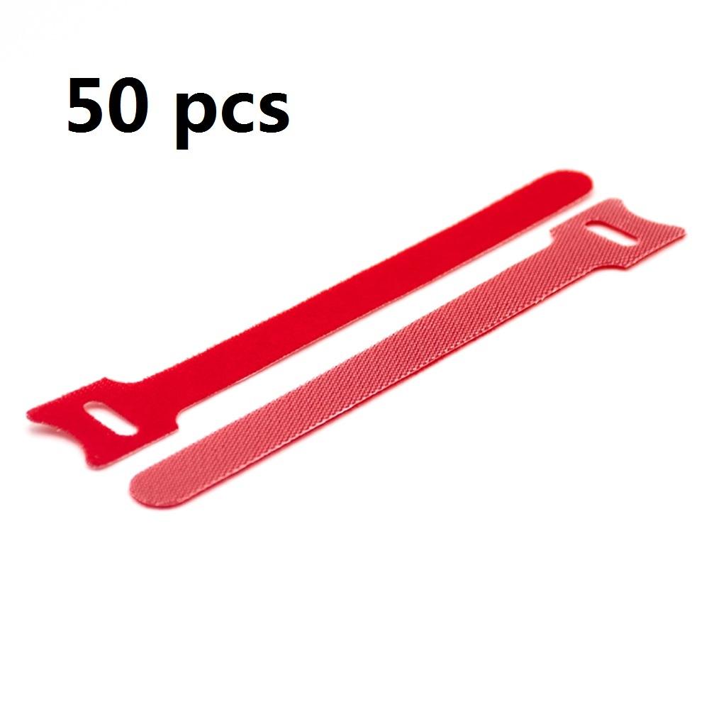 50pcs Auto-adhesive Cable Management T-type Velcros Tape 150mm*12mm TV/PC/USB Wires Ties Fixing Reusable Multi-use Nylon Fabric