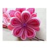 Kanzashi Craft Kit - Pink Double Flower with Wisteria Tassel - Tsumami Zaiku (Maru Tsumami & Ken Tsumami Techniques) - Luxurious Black Plated