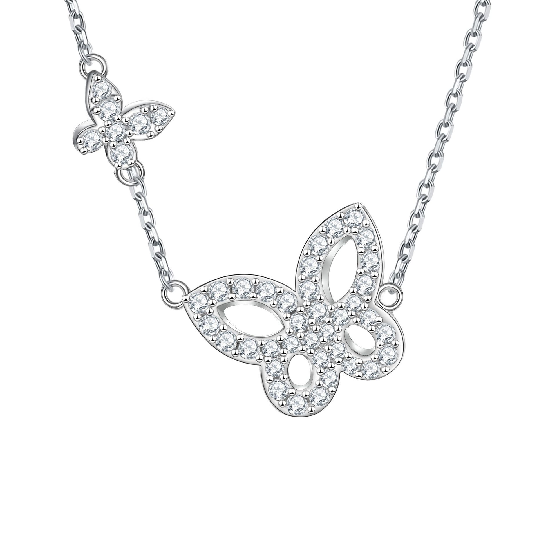 

S925 Sterling Silver Butterfly Necklace Women s Premium Jewelry Butterfly Necklace