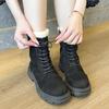 Fashion 2024 Women Winter Snow Boots Warm Flat Platform Lace Up Ladies Women's Shoes New Flock Fur Suede Ankle Boots Plus Size