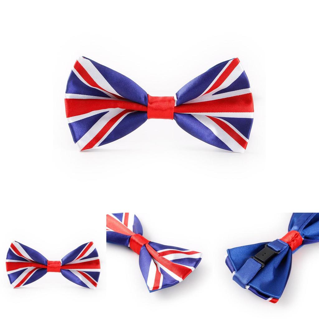 Stylish Union Jack Usa Flag Silk Bow Tie For Fancy Dress Costumes