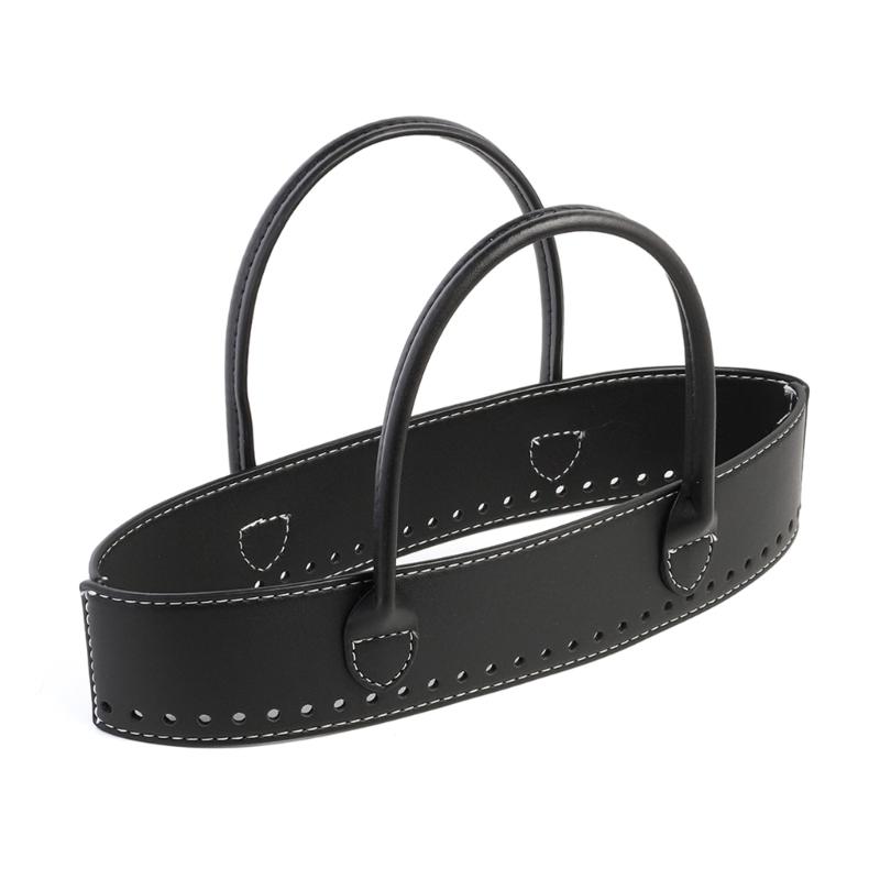 

Crocheting Bag Handles with Holes PU Leather Handbag Making Handle for DIY Sewing Bags Handbags Knitted Bag чорний