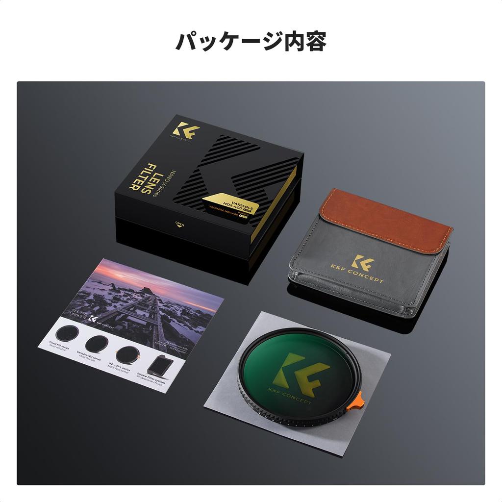 CONCEPT 82mm Variable ND Filter Made in Japan with AGC Optical HD Super Low Stepless Nano and Thin Lens Filter for Video and Landscape Photography K&F