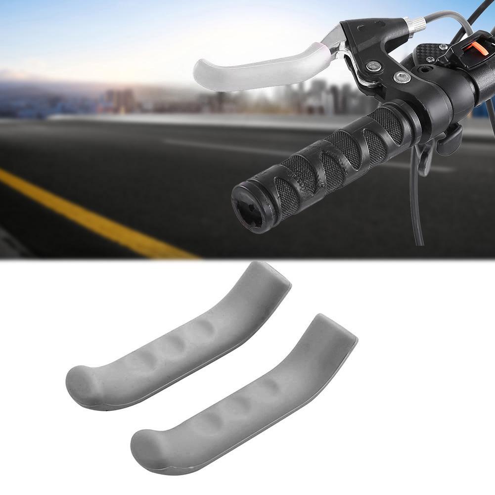 2 Bucăți Mâner Frână Silicon Mountain Bike Manetă Frână Capac Alb