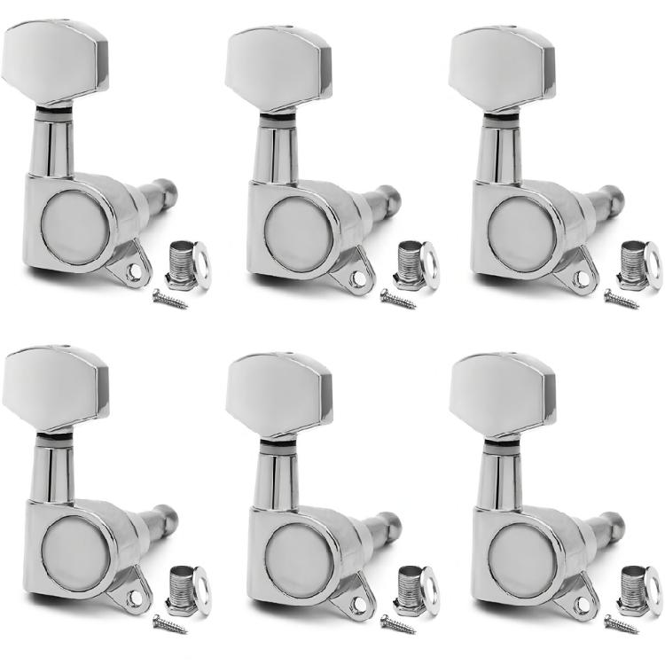 6Pcs Metal Guitar Tunings Pegs Machine Head String Tuners Tunings Key Replacement Acoustics Guitar Tuner Enduring