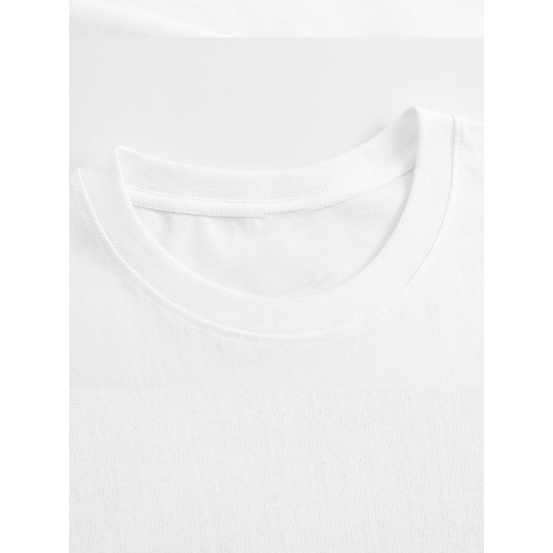 European Sizes Men's Casual Daily T-shirt with Retro Appearance, Bold Pattern Printed Top Men's T-shirt Short Sleeved Suitable for All Seasons