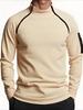High-Neck Tactical Men's Pullover - Autumn Winter Insulated Breathable  Solid Color Outdoor Sweatshirt