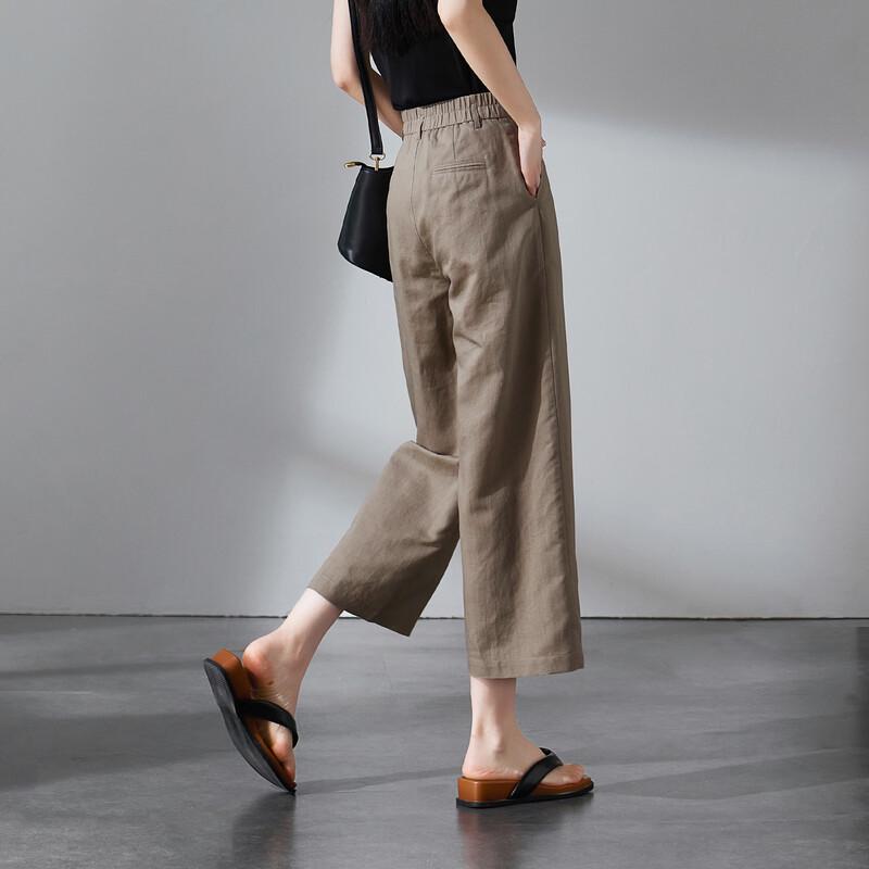 SOFSIL Women's Cotton Linen Wide-Leg Pants