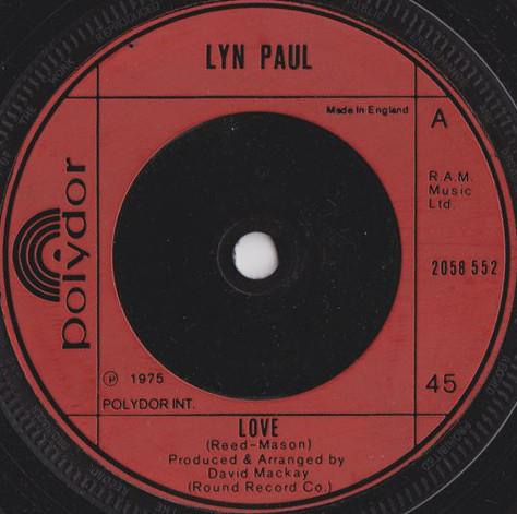 

7-дюймовая пластинка ЛИН ПОЛ - Любовь 2058552 POLYDOR 1975 Великобритания Поп Б/У