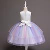 Einhorn Tutu Kleid für Babymädchen Regenbogen Chiffon Ball Outfit mit 3D Pailletten Prinzessin Geburtstagsparty Tanz Klavierkonzert Kostüm