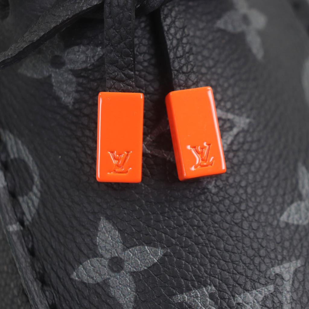 Great LOUIS VUITTON Driving shoes black Monogram Eclipse mens 6 1AAF2W Used