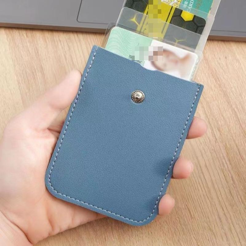

5 Card Pockets PU Leather Slim ID Card Holder Men Women Mini Wallets Laminated Concealed Pull-out Business Card Case
