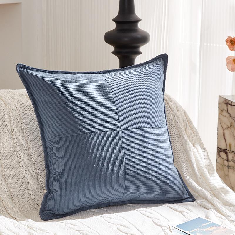 

1 шт. 45 см Элегантная полосатая декоративная наволочка на подушку с молнией Мягкие уютные наволочки для дивана, декора гостиной 45 * 45 single pillowcase синий