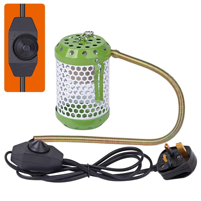Pet Reptile Heat Lamp Ceramic Heater Bulb Lamp Shade Cover for Bird and Amphibian Pet Brooder Cage With Protective Case