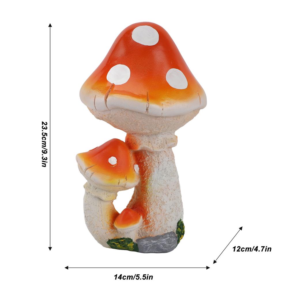 Mushroom Garden Decor Resin Exquisite 3 Mushrooms Decorative Mushroom Garden Ornament Easy To Maintain for Garden