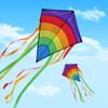 Good Flying Colorful Rainbow Kite Easy To Fly Children's Kite New Beach Diamond Kite  Family Trips