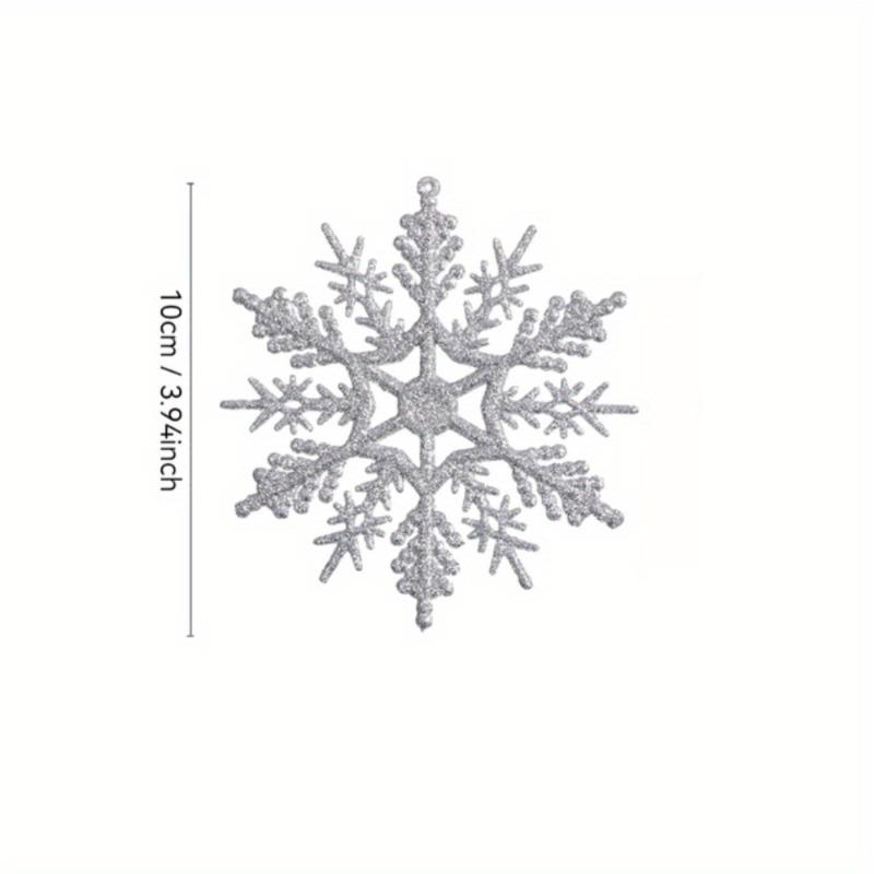 24Pcs/Pack Christmas Tree Decor Snowflake Party Holiday Christmas Ornaments Home Decor(10cm)