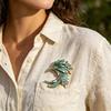 Feather Brooch Rhinestone Lapel Pin Elegant Glittery Feather Brooch Pin for Women Shirts Coats Outfit Accessory
