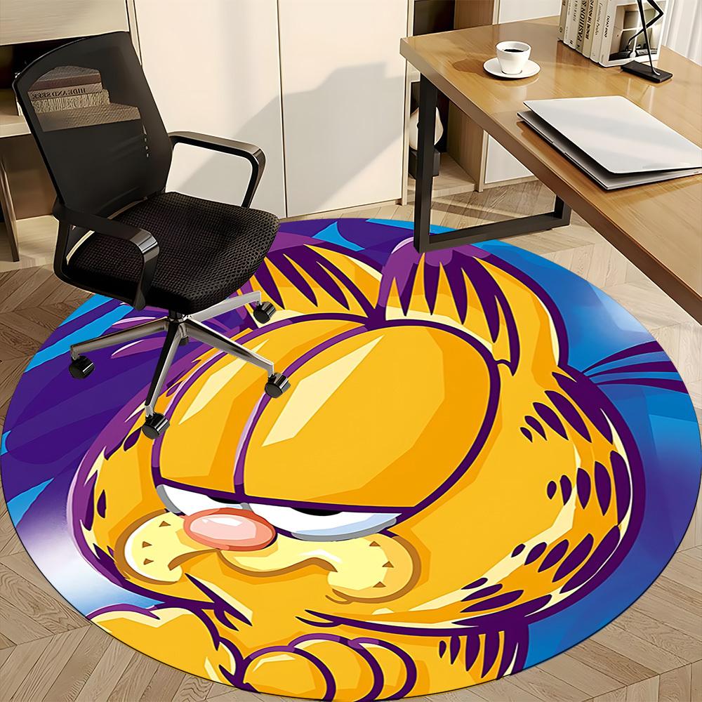 1pc Garfield Chair Carpet for Office Non-Slip, Soft & Comfortable, Carpet for Office, Gaming, Lightweight Round Floor Mat