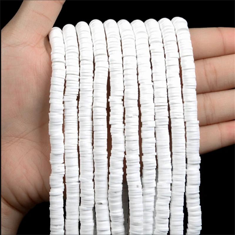700Pcs/lot 6mm Flat Round Polymer Clay Beads Handmade Heishi Loose Spacer Beads for Jewelry Making DIY Bracelet Necklace Supplie
