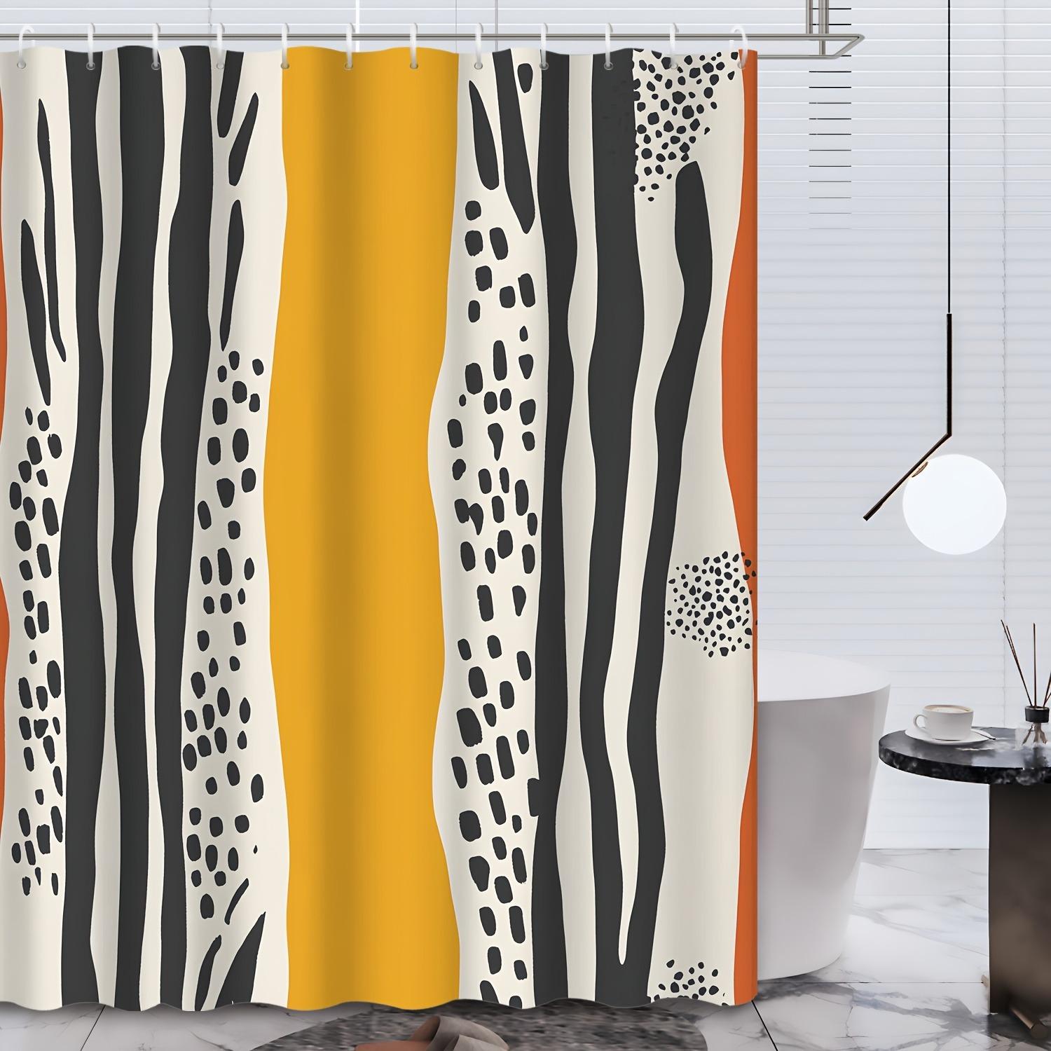 

Creative Art Geometric Lines Shower Curtain Washable Dirt-Resistant Shower Head Waterproof Polyester Bath Curtain For Home Decor W60H190(CM)-1 Pcs